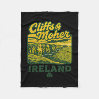 Cliffs Of Moher Ireland Retro Vacation Landmark So Fleece Blanket