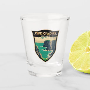 Cliffs of Moher Ireland Travel Art Vintage Shot Glass