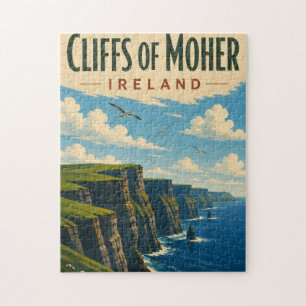 Cliffs of Moher Ireland Vintage Travel Irish Coast Jigsaw Puzzle