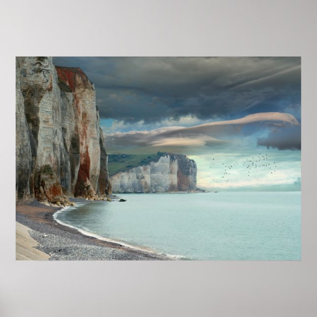 Cliffs of Normandy Seascape Poster (Front)
