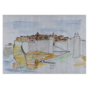 Cliffside City of Bonifacio Corsica, France Cutting Board
