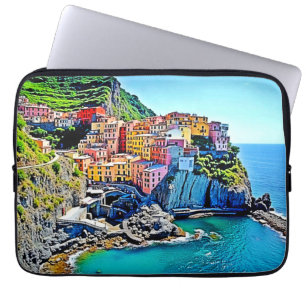 Cliffside Dreams: Manarola’s Colours Laptop Sleeve