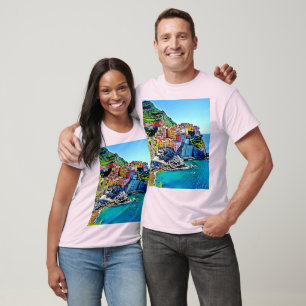 Cliffside Dreams: Manarola’s Colours T-Shirt