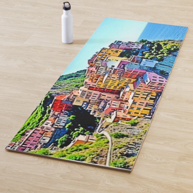 Cliffside Dreams: Manarola’s Colours Yoga Mat (In Situ)
