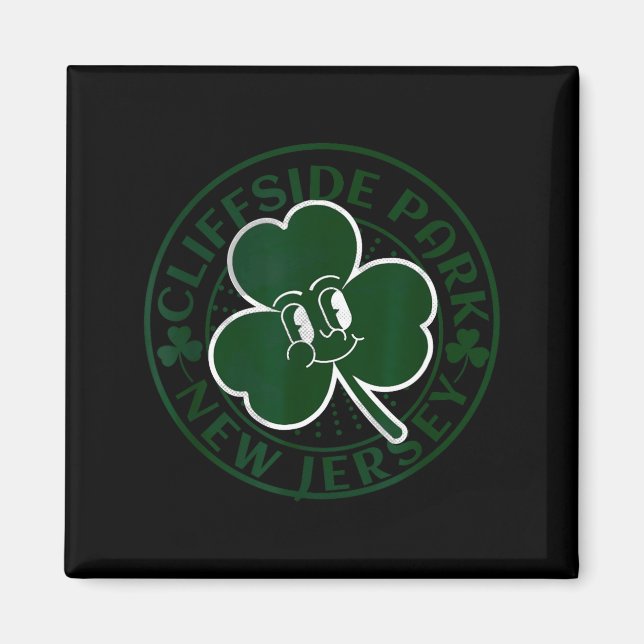 Cliffside Park New Jersey Irish Shamrock Nj Retro  Magnet (Front)