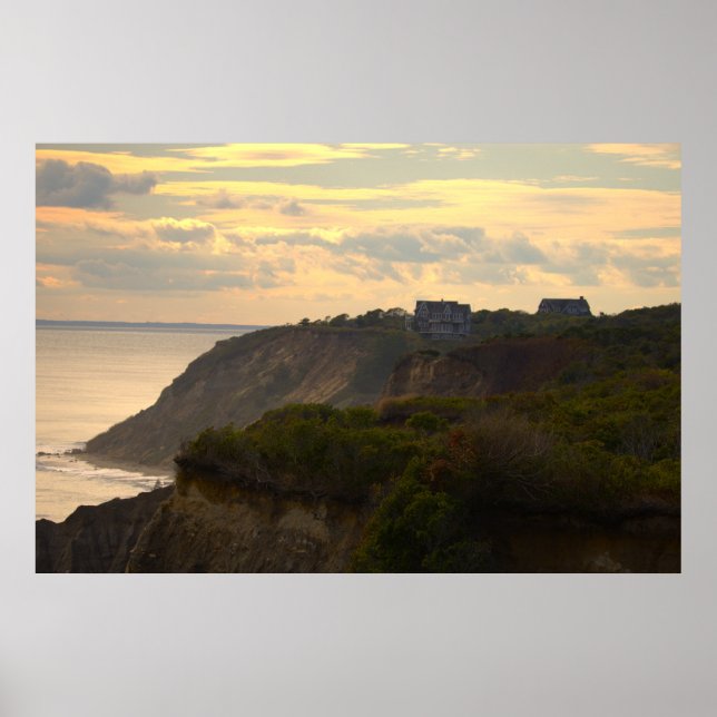Cliffside Sunset Waterscape Photo Poster (Front)