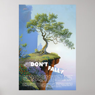 Cliffside Tree Art Print Inspirational Nature