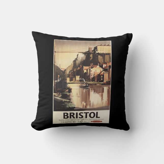 Clifton Suspension Bridge and Boats Cushion (Front)
