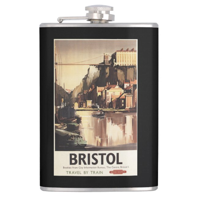 Clifton Suspension Bridge and Boats Hip Flask (Front)