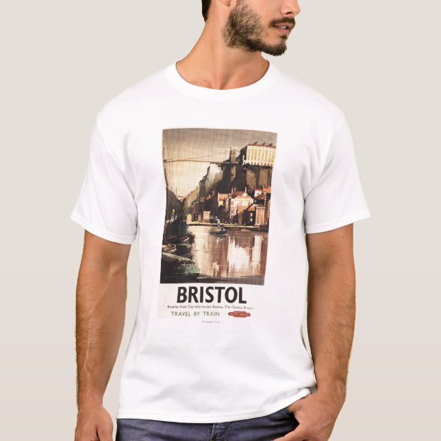 Clifton Suspension Bridge and Boats T-Shirt (Front)