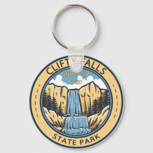 Clifty Falls State Park Indiana Badge Key Ring
