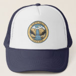 Clifty Falls State Park Indiana Badge Trucker Hat<br><div class="desc">Clifty Falls State Park illustration in a badge style circle. The park features Clifty Creek,  Little Clifty Creek,  and a canyon in which the sun only shines during midday.</div>