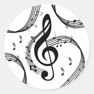 Climactic G Clef Classic Round Sticker