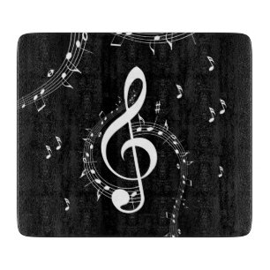 Climactic G Clef Music Black Cutting Board