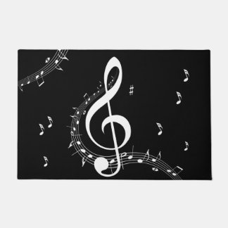 Climactic G Clef Music Black Doormat