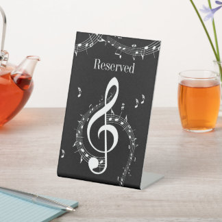 Climactic G Clef Music Black Pedestal Sign