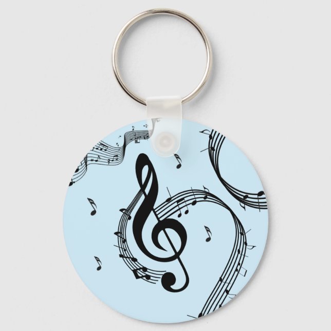 Climactic G Clef Music Blue Key Ring (Front)