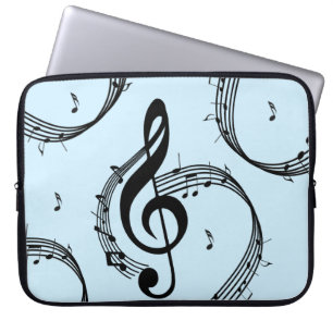 Climactic G Clef Music Blue Laptop Sleeve