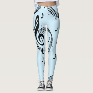 Climactic G Clef Music Blue Leggings