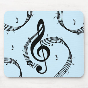 Climactic G Clef Music Blue Mouse Pad