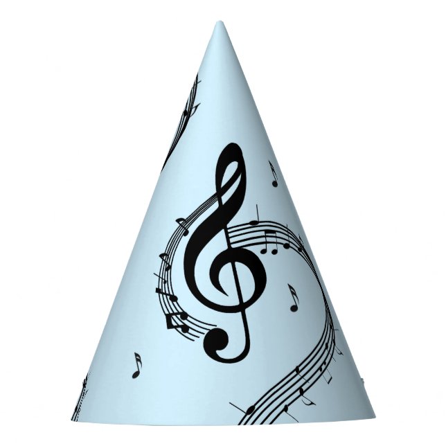 Climactic G Clef Music Blue Party Hat (Front)