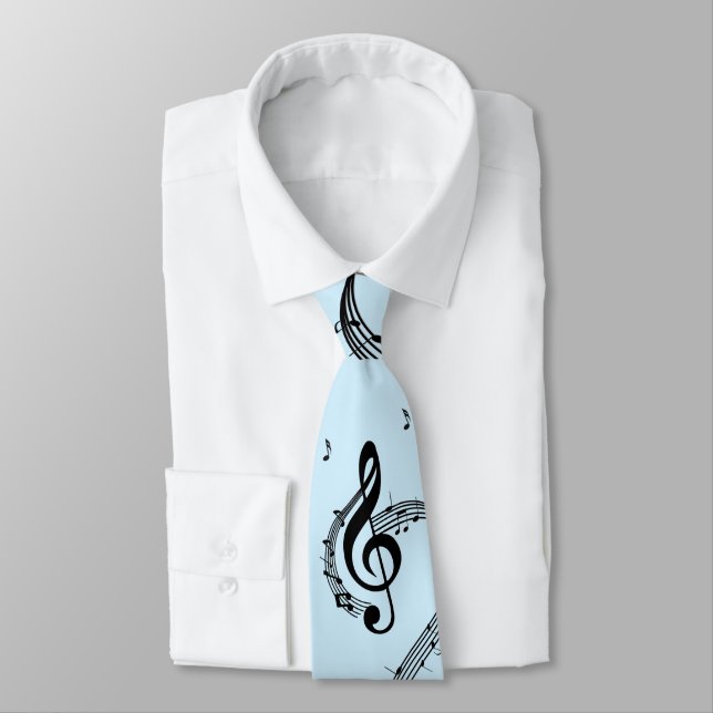 Climactic G Clef Music Blue Tie (Tied)
