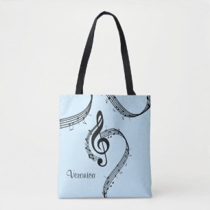Climactic G Clef Music Blue Tote Bag