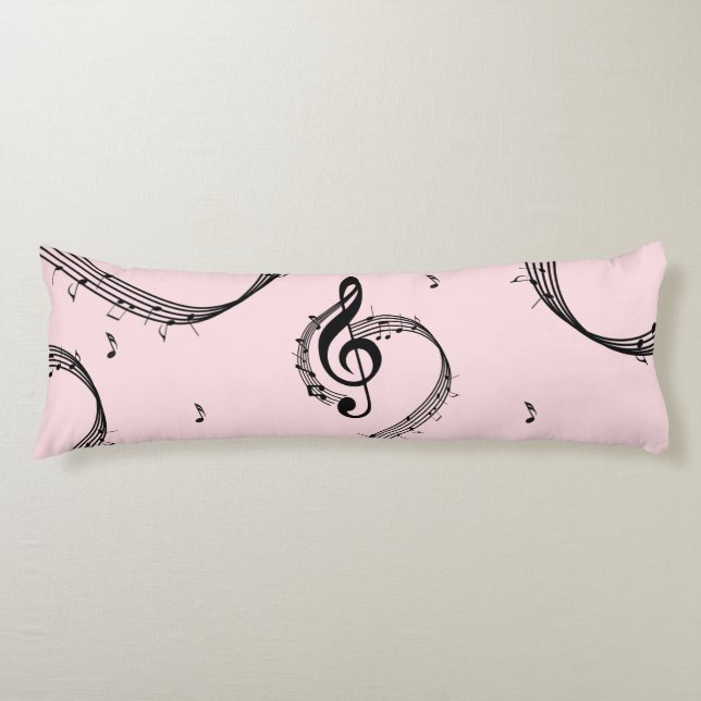 Climactic G Clef Music Pink Body Cushion (Front)