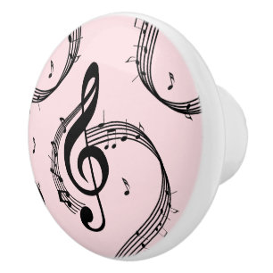 Climactic G Clef Music Pink Ceramic Knob