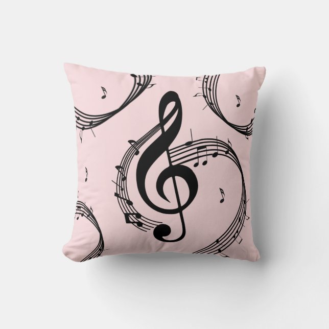 Climactic G Clef Music Pink Cushion (Front)