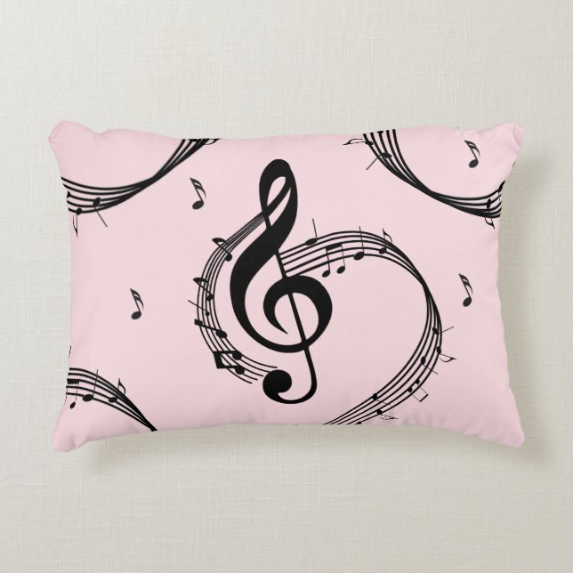 Climactic G Clef Music Pink Decorative Cushion (Front)