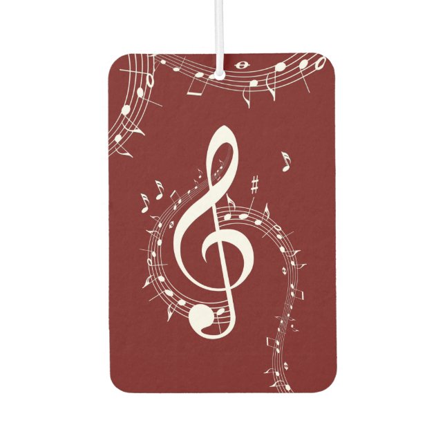 Climactic G Clef Music Red Car Air Freshener (Front)