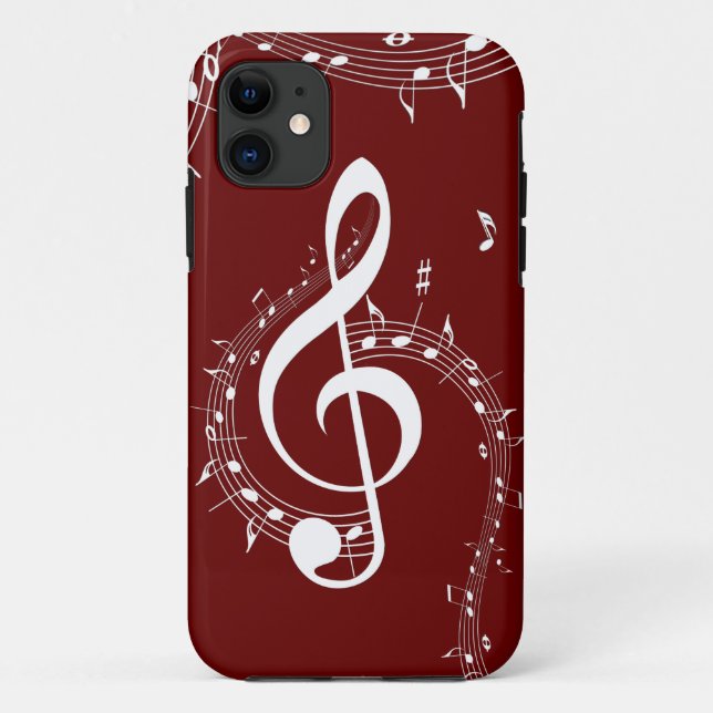 Climactic G Clef Music Red Case-Mate iPhone Case (Back)