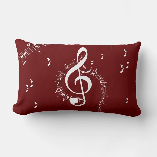 Climactic G Clef Music Red Lumbar Cushion (Front)