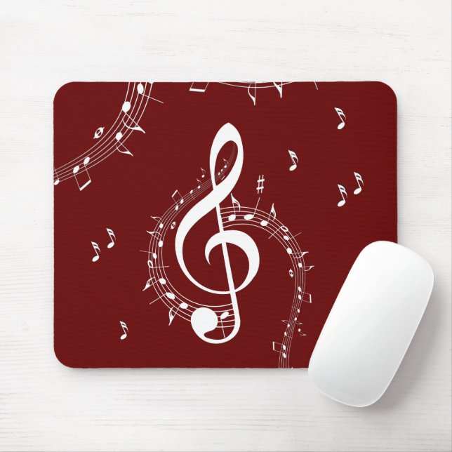 Climactic G Clef Music Red Mouse Pad (With Mouse)