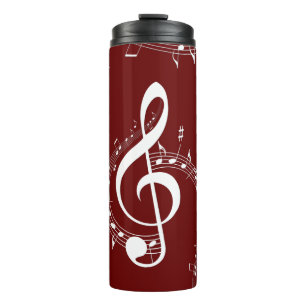 Climactic G Clef Music Red Thermal Tumbler