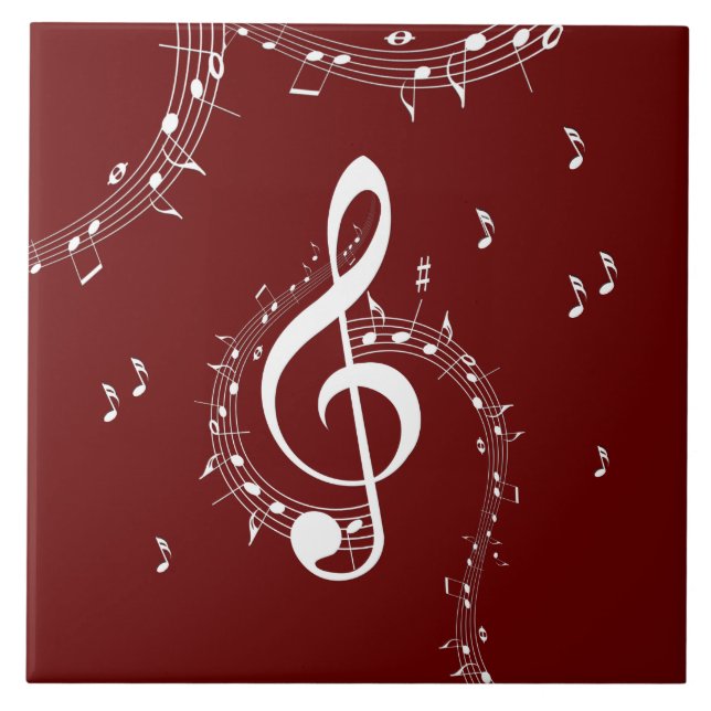 Climactic G Clef Music Red Tile (Front)