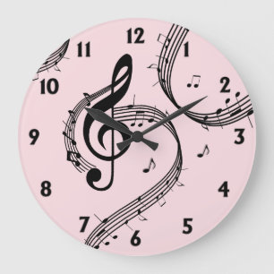 Climactic G Clef Pink Large Clock
