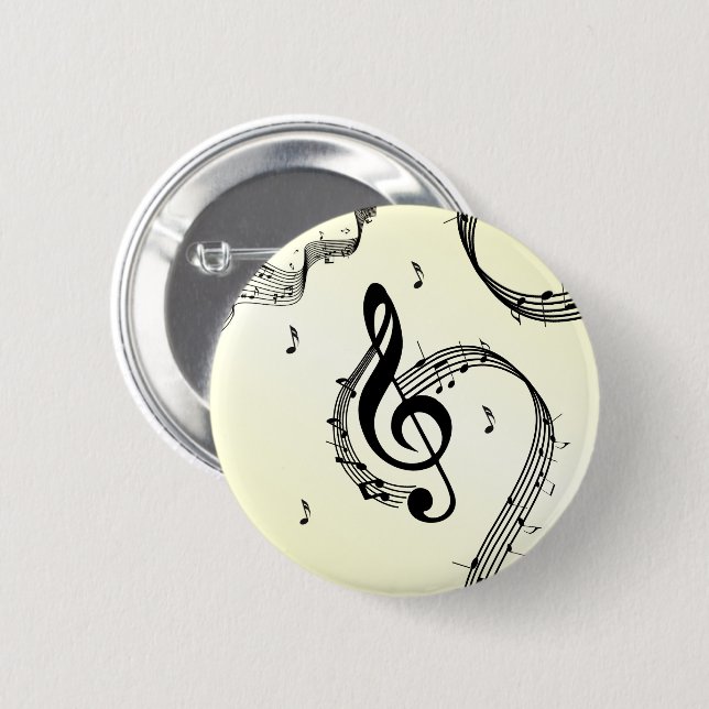 Climactic G Clef Yellow 6 Cm Round Badge (Front & Back)