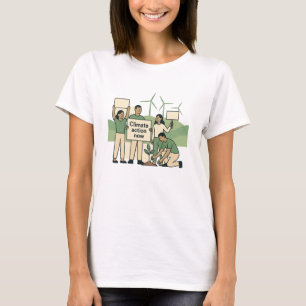 Climate Action Now Bold Green Protest Design T-Shirt