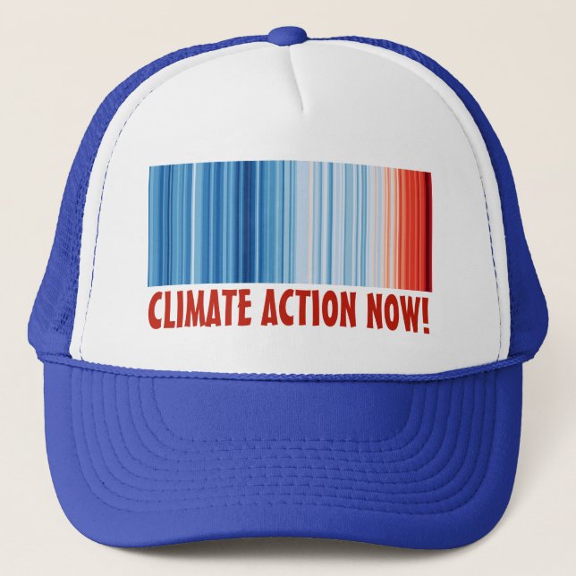 Climate Action Now! Global Warming Environmental Trucker Hat (Front)