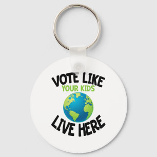 Climate Activist Shirt Vote Earth Day Parent Child Key Ring
