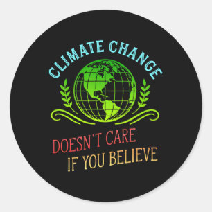 Climate Change Activist Gift Earth Day Vintage Sty Classic Round Sticker