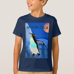 Climate Change Antarctic Glacier Ice Penguin Moon T-Shirt