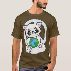 Climate Change Arctic Fo With Kawaii Planet For Ea T-Shirt