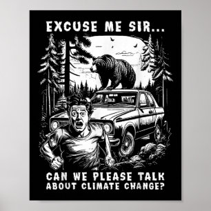 Climate Change Brown Bear Environmental Protection Poster