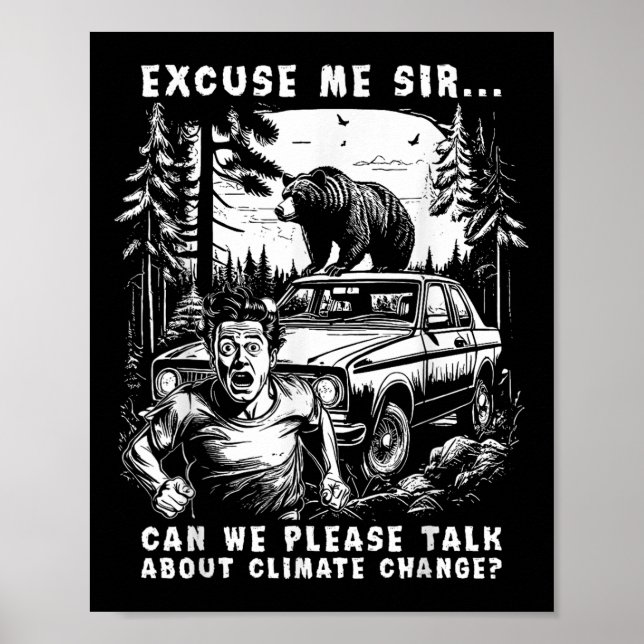 Climate Change Brown Bear Environmental Protection Poster (Front)