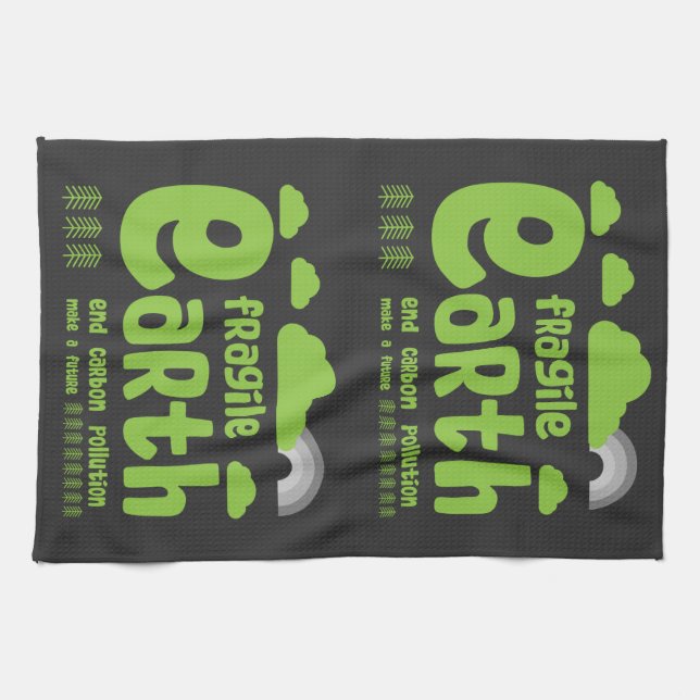 Climate Change | Carbon Pollution | Action T-Shirt Tea Towel (Horizontal)