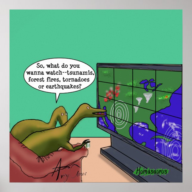 Climate Change Dinosaurs Poster (Front)