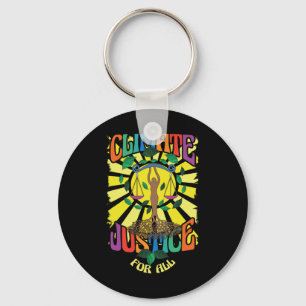 Climate Change Earth Day Hippie Climate N Justice Key Ring